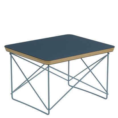 LTR Occasional Table, Linoleum smoke blue, Powder-coated sky blue