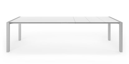 Sushi Dining Table, Laminate white, L 177-288 x W 90 cm, Anodised Aluminium