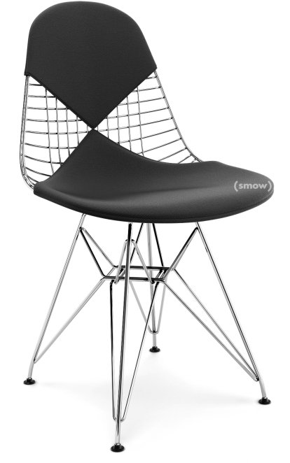 Seat Cushion for Wire Chair (DKR/DKW/DKX/LKR), Seat and backrest cushion (Bikini), Hopsak, Nero