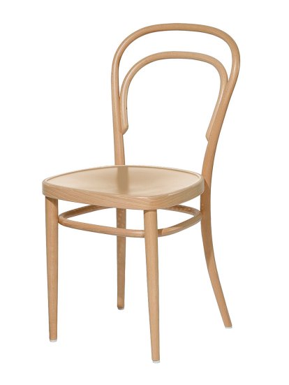 214 / 214 M Chair, Without armrests, Natural stained beech, Moulded plywood seat