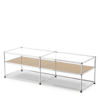 USM Haller Side Table Type 1, Glass, USM beige
