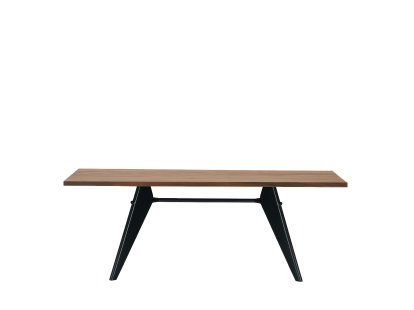 Details Vitra EM Table EM Table, 200 x 90 cm, American walnut solid, oiled, Deep black