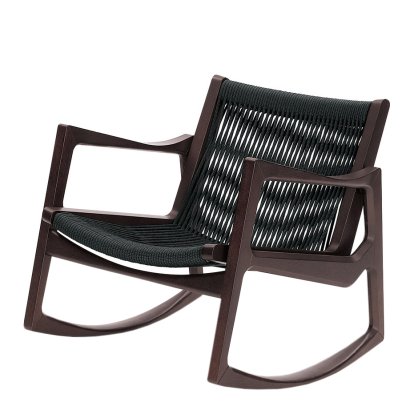 Euvira Rocking Chair, Brown stained oak, Black