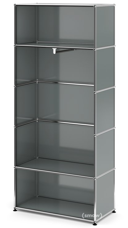 USM Haller Clothes Rack M with Rail, Model I, Mid grey RAL 7005