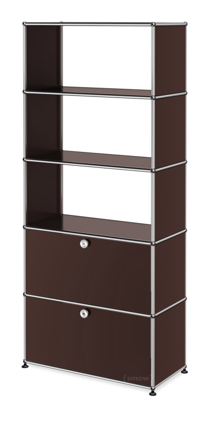 USM Haller Storage Unit with 2 Doors, without upper Rear Panels, USM brown