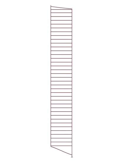 String System Floor Panel, Single, 200 x 30 cm, Dark red