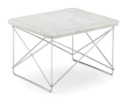 LTR Occasional Table, Marble Carrara, Polished chrome