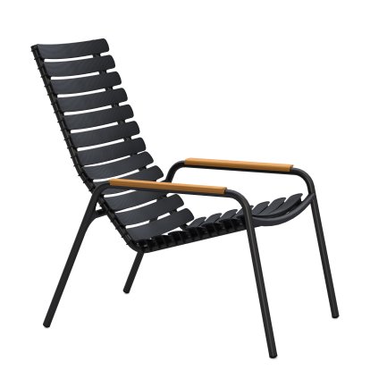 ReCLIPS Lounge Chair, Black, Bamboo armrests