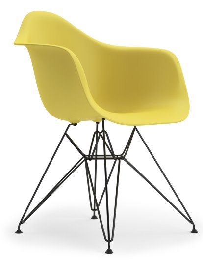 Eames Plastic Armchair RE DAR, Citron, Without upholstery, Without upholstery, Standard version - 43 cm, Coated basic dark