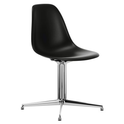 Eames Plastic Side Chair DSL, Deep black, Without upholstery, Without upholstery, Aluminium polished