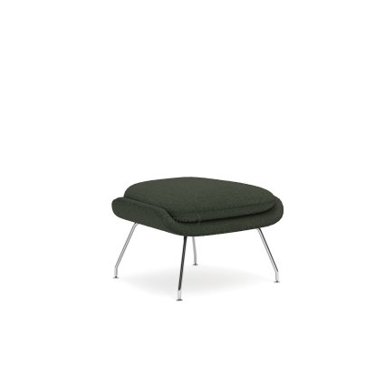 Womb Ottoman, Middle (H 35cm / W 53cm / D 44cm), Fabric Curly - Green