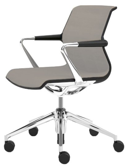 Unix Chair with Five Star Base, Silk Mesh soft grey, Basic dark