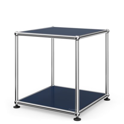 USM Haller Side Table 35, Both panels metal, Steel blue RAL 5011