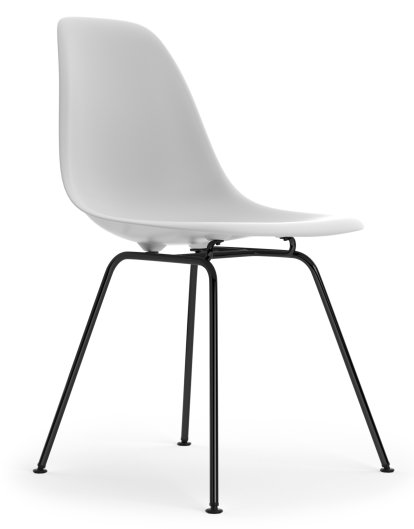 Eames Plastic Side Chair RE DSX, Cotton white, Without upholstery, Without upholstery, Standard version - 43 cm, Coated basic dark