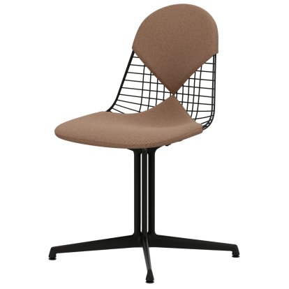 Wire Chair DKL, Coated basic dark, Seat and backrest cushion (Bikini), Cognac / ivory