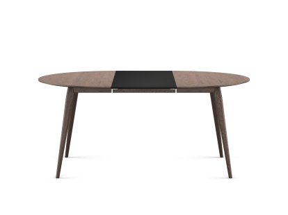 PLAYdinner Round, Smoked oak, L 120-170 cm, MDF black