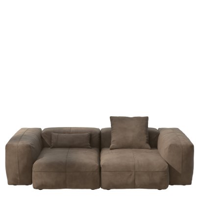 Vetsak Sofa Set 2, M, Leather - Cacao, With cushions