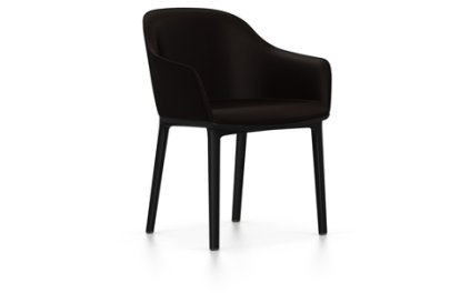 Softshell Chair with four-legged base, Basic dark, Plano, Brown, Felt pads for hard floor surfaces