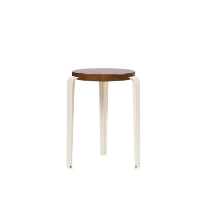 Lou Stool, Solid Wood, Tinted oak, Cream white