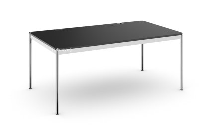 USM Haller Table Plus, 175 x 100 cm, 41-Black lino, Hatch right