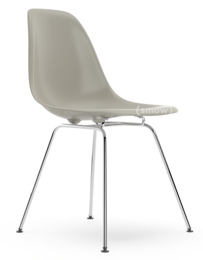 Eames Plastic Side Chair RE DSX, Pebble, Without upholstery, Without upholstery, Standard version - 43 cm, Chrome-plated