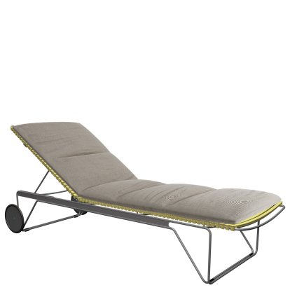 Click sun lounger, Lemon zest, With cushion - ash