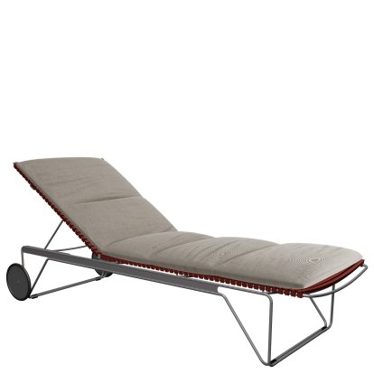 Click sun lounger, Paprika, With cushion - ash