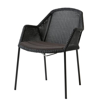 Breeze Chair, Black, With seat cushion, Focus - Dark grey