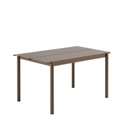 Linear Steel Table, L 140 x W 75 cm, Taupe