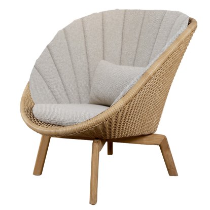 Peacock Lounge Chair, Large flat Weave - Natural, Rise - Desert Sand