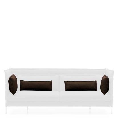Cushion Set for Alcove Sofa, For 2-seater, Credo, Chocolate/black
