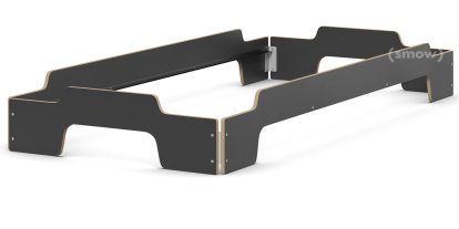 Rolf Heide Stacking Bed Comfort, 100 x 200, CPL anthracite, Without slatted frame