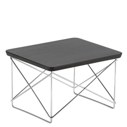LTR Occasional Table, Dark stained solid oak, Polished chrome