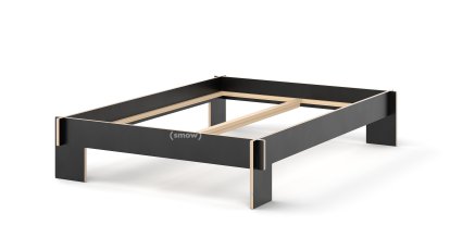 Siebenschläfer, 140 x 200 cm, Without headboard, Black, Without slatted base