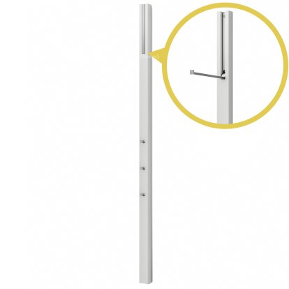 Line Wardrobe, Basic paint grey-white, Chrome matt
