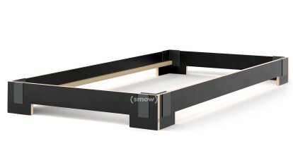 Tagedieb Stacking bed, 100 x 200 cm, Black, Without slatted base