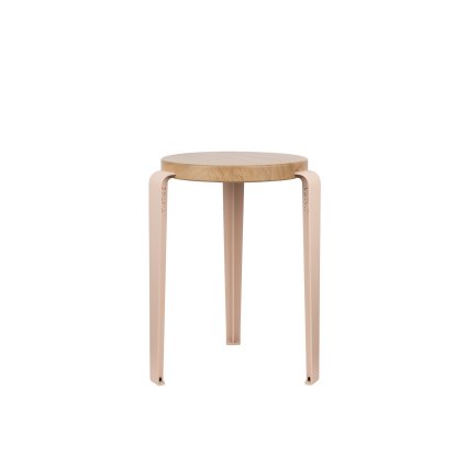 Lou Stool, Solid Wood, Solid oak, TipToe x HEJU - Aurora pink