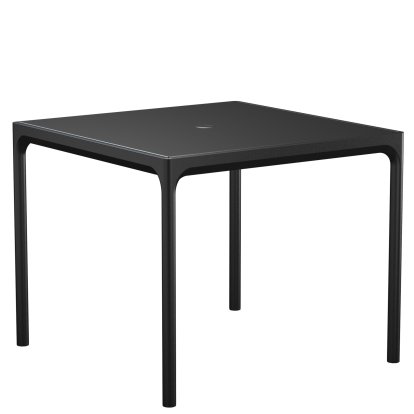 Four Aluminium Table, 90 x 90 cm, Black