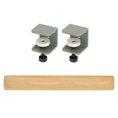 Tiptoe Wall Shelf, Solid Oak, Wall shelf 150 cm, Eucalyptus grey