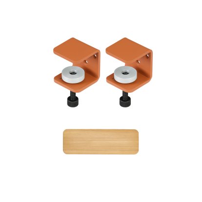 Tiptoe Wall Shelf, Solid Oak, Wall shelf 60 cm, Tangerine red
