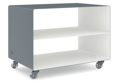 Trolley R 103, Bicoloured, Basalt grey (RAL 7012) - Pure white (RAL 9010), Transparent castors