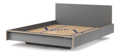 Flai Bed, 160 x 200, With headboard, CPL anthracite, With slatted frame