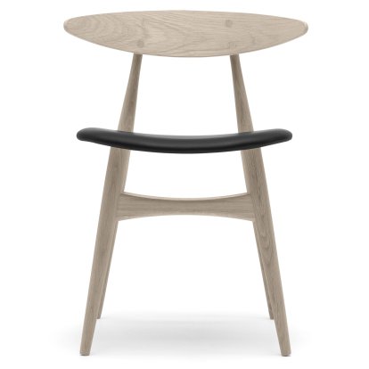 CH33P, White oiled oak, Leather black