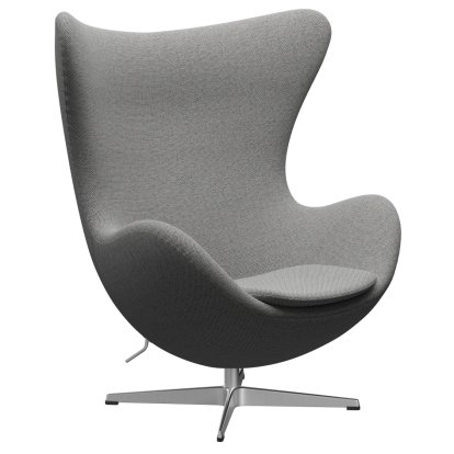 Egg Chair, Re-wool, 108 - Off white / natural, Satin polished aluminium, Without footstool
