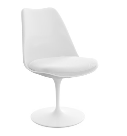 Saarinen Tulip Chair, Swivel, Seat cushion, White, Ivory (Tonus 100)