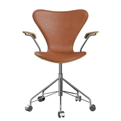 Series 7 Swivel Chair 3117 / 3217 Front Upholstery, With armrests, Clear varnished wood, Clear varnished elm, Walnut, Chrome