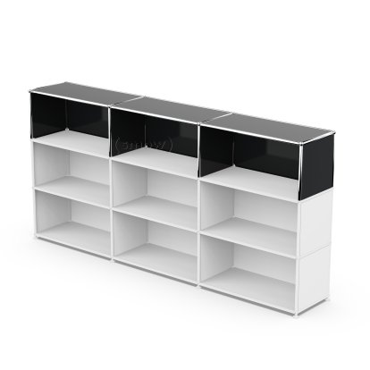 USM Haller Extension Kit Vertical 3, Graphite black RAL 9011, 35 cm