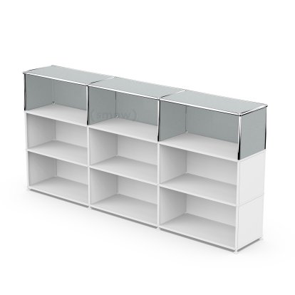 USM Haller Extension Kit Vertical 3, USM matte silver, 35 cm
