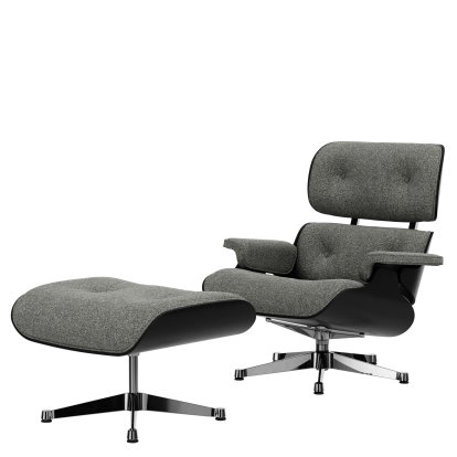 Lounge Chair & Ottoman Nubia, Salt'n'pepper / chestnut, black