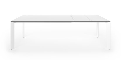 Nori dining table, Laminate white, L 166-260 x W 100 cm, Aluminium with white lacquer